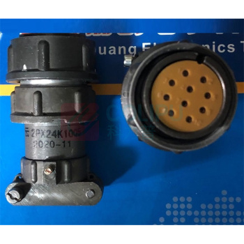 航电 工业连接器 2PX30J32Q1B (金属本色) 1.接触件数量：24 2.直式非屏蔽尾针 3.接触件排列组合号：1
