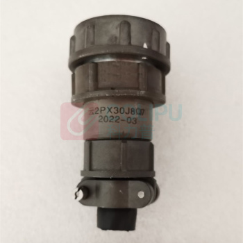 航电 工业连接器 2PX18K4Q5B (金属本色) 1.接触件数量：24 2.直式非屏蔽尾针 3.接触件排列组合号：1