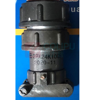 航电 工业连接器 2PX18K4Q5B (金属本色) 1.接触件数量：24 2.直式非屏蔽尾针 3.接触件排列组合号：1