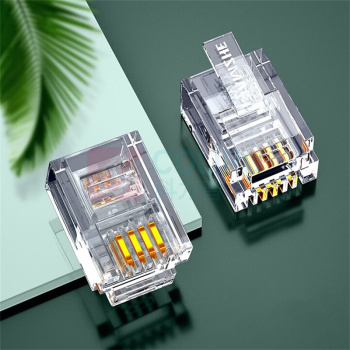 山泽 SAMZHE 电话水晶头 DHT350 RJ11 50个/盒