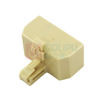 酷比客 L-CUBIC 一分三公对母 电话线转接盒 LCLN3A1364-10 6P4C (土黄色)