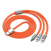 努师傅 【120W】快充数据线 NSF-31 长度1.2米 (多色可选) 三合一充电线6A一拖三 安卓苹果小米华为
