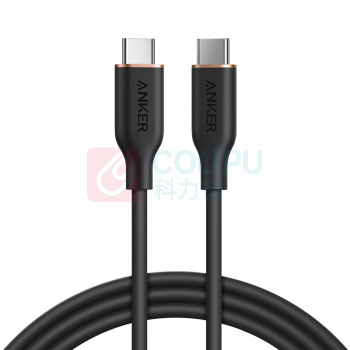 安克 ANKER 双向Type-C口 240W快充 亲肤数据线 A8552 0.9米 (黑色)
