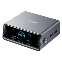 安克 ANKER 充电器 桌面充pro 250W屏显桌面充电站Prime A2345 氮化镓,4C2A