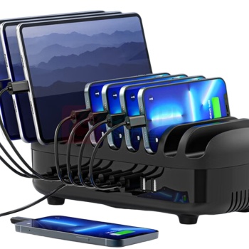 奥睿科 ORICO 多口充电器 DUK-10P 120W 10口USB (黑色) 带十根充电线