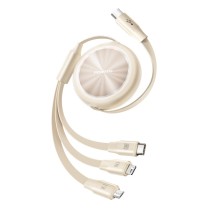 品胜 PISEN 朝阳C口一拖三随意拉伸缩线 LT-AP79-1100 100W 1.1m (奶油白)