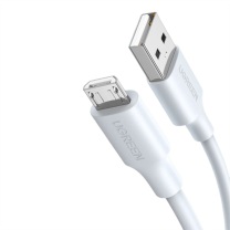 绿联 UGREEN USB2.0转MicroUSB安卓快充数据线 60139 US289 0.25m (白色) 2A大电流
