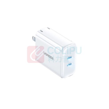 绿联 UGREEN Type-C双口折叠快充头 60513 40W (白色)