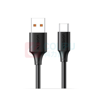 绿联 UGREEN USB-A to Type-C快充数据线 40498 0.25m 6A 100W (黑色)