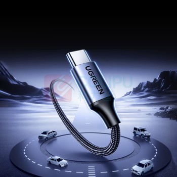 绿联 UGREEN 双头Type-C手游弯头快充线 70643 1m PD100W (黑色)