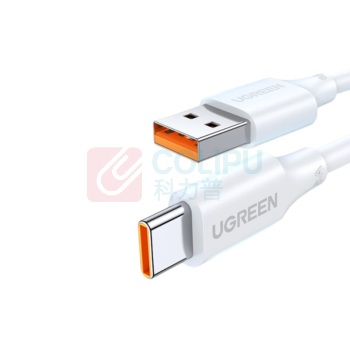 绿联 UGREEN USB-A to Type-C快充数据线 40199 0.5m 6A 100W (白色)