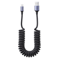 绿联 UGREEN USB-A to Lightning弹簧伸缩快充数据线 90479 350-800mm (黑色)