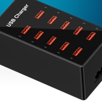 caibeike 充电器 10口 60W (黑色) 多usb口充电桩