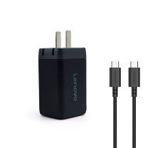 ThinkPlus 联想氮化镓充电器65W快充套装 SMH65 三口(双Type-C+USB)迷你便携电源适配器