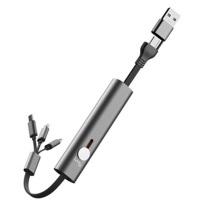 幻响 多合一充电线 数据线伸缩便携收纳USB-C 六合一超级快充金属收纳线 (锖色)