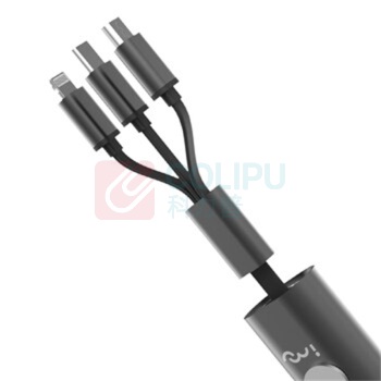 幻响 多合一充电线 数据线伸缩便携收纳USB-C 六合一超级快充金属收纳线 (锖色)