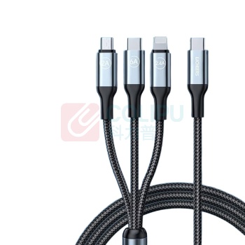 领臣 LINGCHEN Type-C数据线一拖三C口快充66W适用苹果Type-c安卓手机iPhone14/一拖三充电器线 LC-443 1.8米