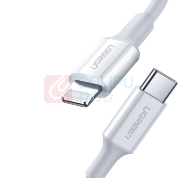 绿联 UGREEN Type-C转Lightning数据线 10493 US171 1米 (白色)