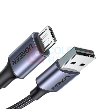 绿联 UGREEN 安卓数据线快充线2A快充Micro USB充电器线 60136 US289 1米 (黑色)
