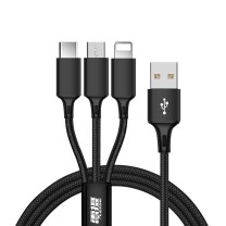 雷摄 LEISE 一拖三充电线 LS-301 1.2米 (黑色)