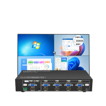 晶百通 四画面视频分割器 4K60hz 超高清hdmi带vga分屏器四进一出屏幕显示器电脑KVM切换合成器 4K/60HZ专业KVM分割器HDMI+VGA接口 接口