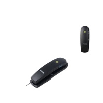 飞利浦 PHILIPS 座机 固定电话 办公家用 壁挂机 桌壁两用 免电池 一键拨号 TD2801 (黑色)