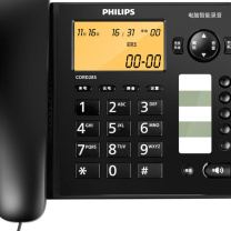 飞利浦 PHILIPS 固定座机 CORD285 (黑色) 办公家用 留言答录 连接电脑软件 支持麒麟统信系统