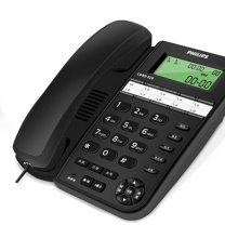 飞利浦 PHILIPS 座机 固定电话 办公家用 CORD026 10组黑名单/来电指示灯提示 (黑色)