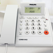 飞利浦 PHILIPS 电话机座机 固定电话 办公家用 免电池 来电显示 屏幕可调节 CORD042 (白色)
