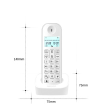 飞利浦 PHILIPS 数字无绳电话机/无线座机/单主机 屏幕背光 高清免提 家用办公 DCTG160 (白色)