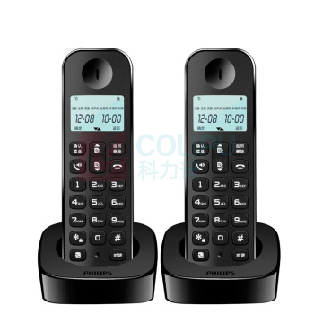 飞利浦 PHILIPS 数字无绳电话机/无线座机/子母机 内部对讲 三方通话 免提 家用办公 DCTG1602 (黑色)