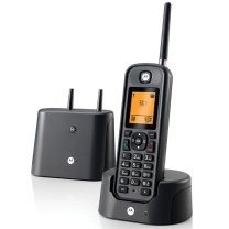 摩托罗拉 MOTOROLA 子母机单机 O201C 远距离 数字 (黑色) 办公家用 中英文可扩展 豪宅别墅定制