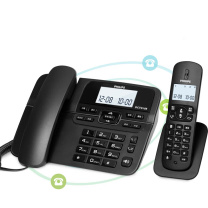 飞利浦 PHILIPS 无绳电话机 子母机 办公家用 一键拨号 电话本 DCTG188 数字 无线 固定 一拖一 (黑色)