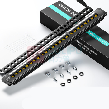 山泽 SAMZHE 六类24口免打配线架 WAN-77 482*45*30mm  CAT6非屏蔽直通模块网络配线架