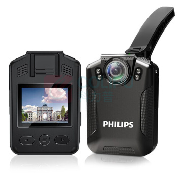 飞利浦 PHILIPS 执法记录仪 高清 随身执法仪 便携式 微型记录 VTR-8101 3400万像素 超长续航 单摄256G (黑色)