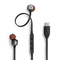 JBL 耳机 TUNE310C Type-C接口, 入耳式 (黑色) 适用于USBc设备