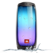 JBL 音乐脉动四代 便携蓝牙音箱 桌面音响 PULSE4 全面屏炫彩小音箱+低音炮 超长续航 防水设计 (黑色)