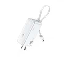 安克 ANKER 三合一能量棒 充电宝充电器 自带Type-C线 30W快充 A1636 5000毫安 (激光白)