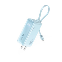 安克 ANKER 三合一能量棒 充电宝充电器 自带Type-C线 30W快充 A1636 5000毫安 (雾霾蓝)