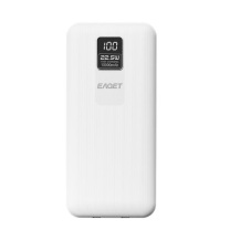 忆捷 EAGET 移动电源 EQ102 10000毫安 22.5W (白色) 自带双线智能数显快充超薄小巧便携迷你