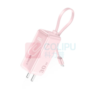 安克 ANKER 三合一能量棒 充电宝充电器 自带Type-C线 30W快充 A1636 5000毫安 (樱花粉)