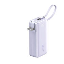 安克 ANKER 三合一能量棒 充电宝充电器 自带Type-C线 30W快充 A1637 10000毫安 (丁香紫)