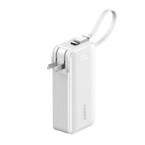 安克 ANKER 三合一能量棒 充电宝充电器 自带Type-C线 30W快充 A1637 10000毫安 (极光白)