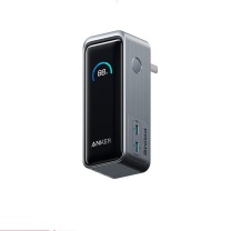 安克 ANKER 二合一充电宝 自带插头 65W极速快充 赠100W C-C线和包 A1339 (黑色)