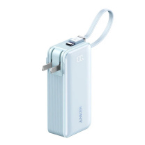 安克 ANKER 三合一能量棒 充电宝充电器 自带Type-C线 30W快充 A1637 10000毫安 (晨雾蓝)