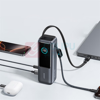 安克 ANKER 充电宝 A1659 165W充电宝超大容量自带伸缩线25000毫安 (黑色)