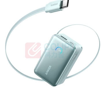 安克 ANKER 45W自带伸缩线快充 充电宝 移动电源 A1638 10000毫安 (黑色)