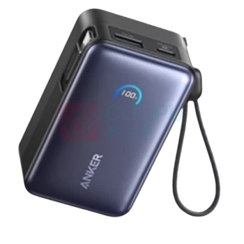 安克 ANKER 45W自带伸缩线快充 充电宝 移动电源 A1638 10000毫安 (黑色)