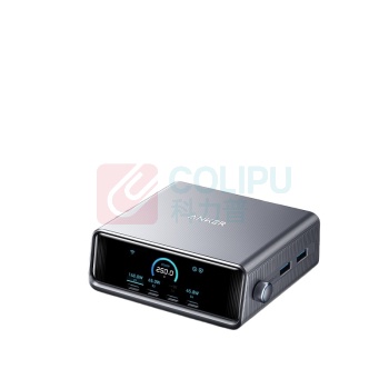 安克 ANKER 充电器 智能屏显桌面充电站 250W, 适用苹果17, 多口, PD快充, 适用Macbook笔记本, A2345, 黑色 (黑色)