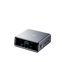 安克 ANKER 充电器 智能屏显桌面充电站 250W, 适用苹果17, 多口, PD快充, 适用Macbook笔记本, A2345, 黑色 (黑色)
